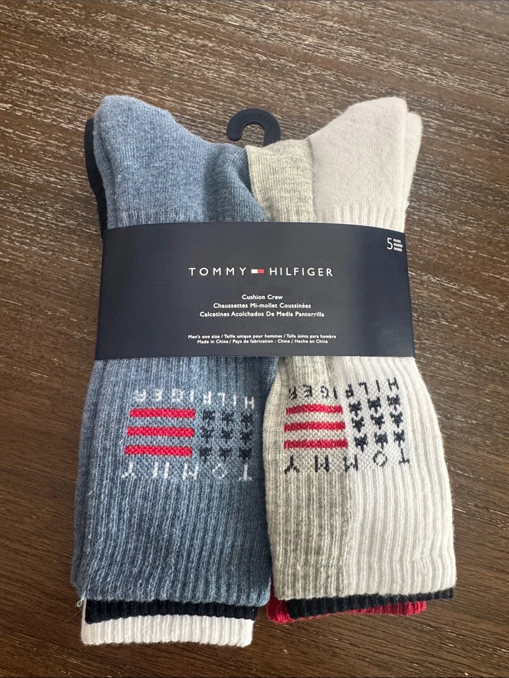 Tommy Hilfiger Men’s Multi-Color Crew Socks -5 Pairs